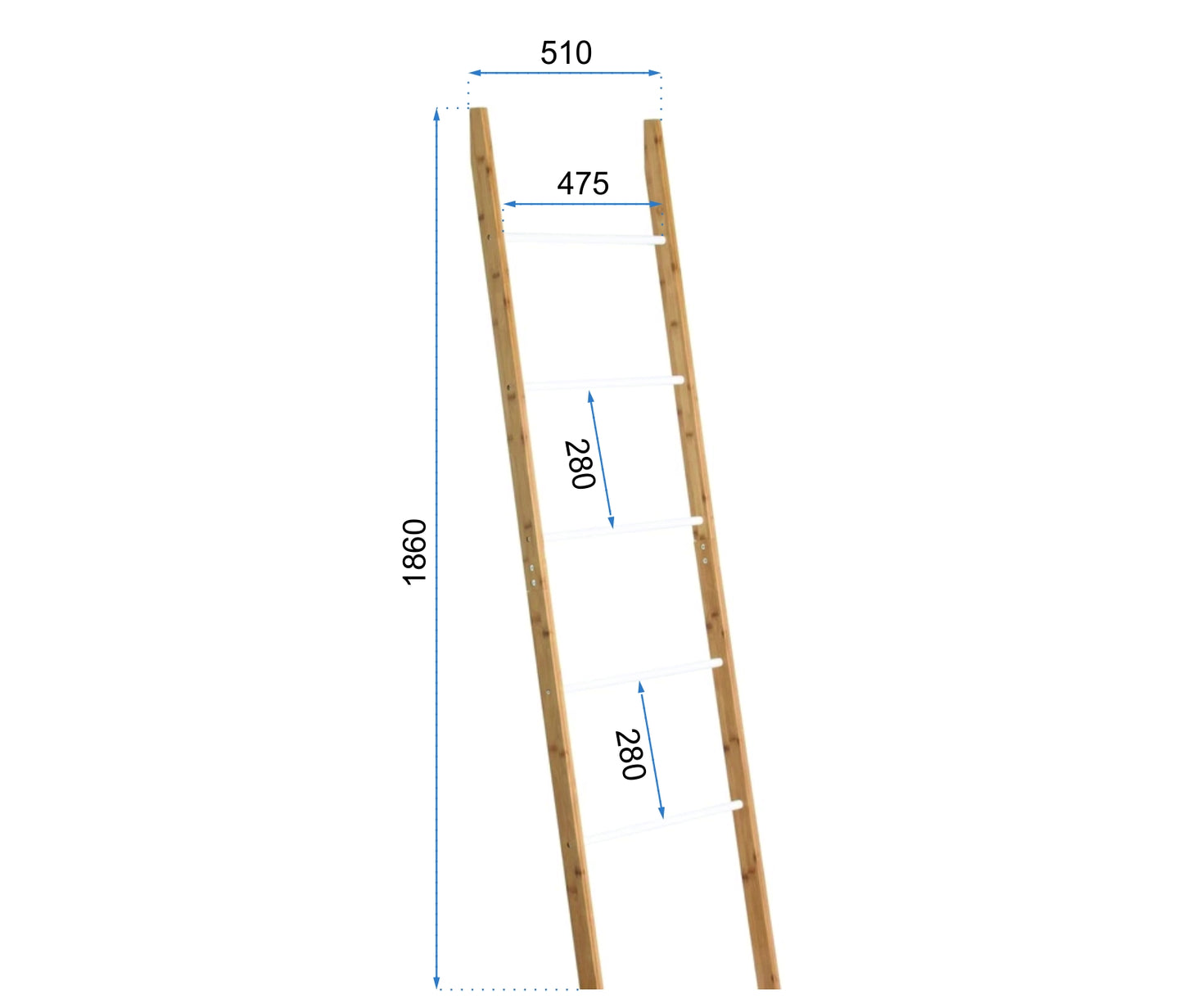 Raft Pentru Carti Înalt Bambus 186cm  11