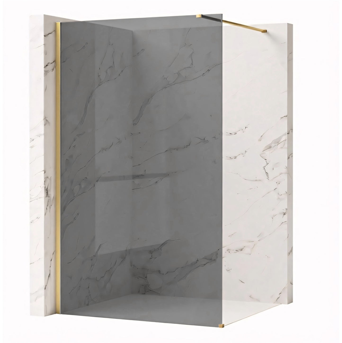 Paravan de dus Rea Flexi Grey / Brush Gold 80  1