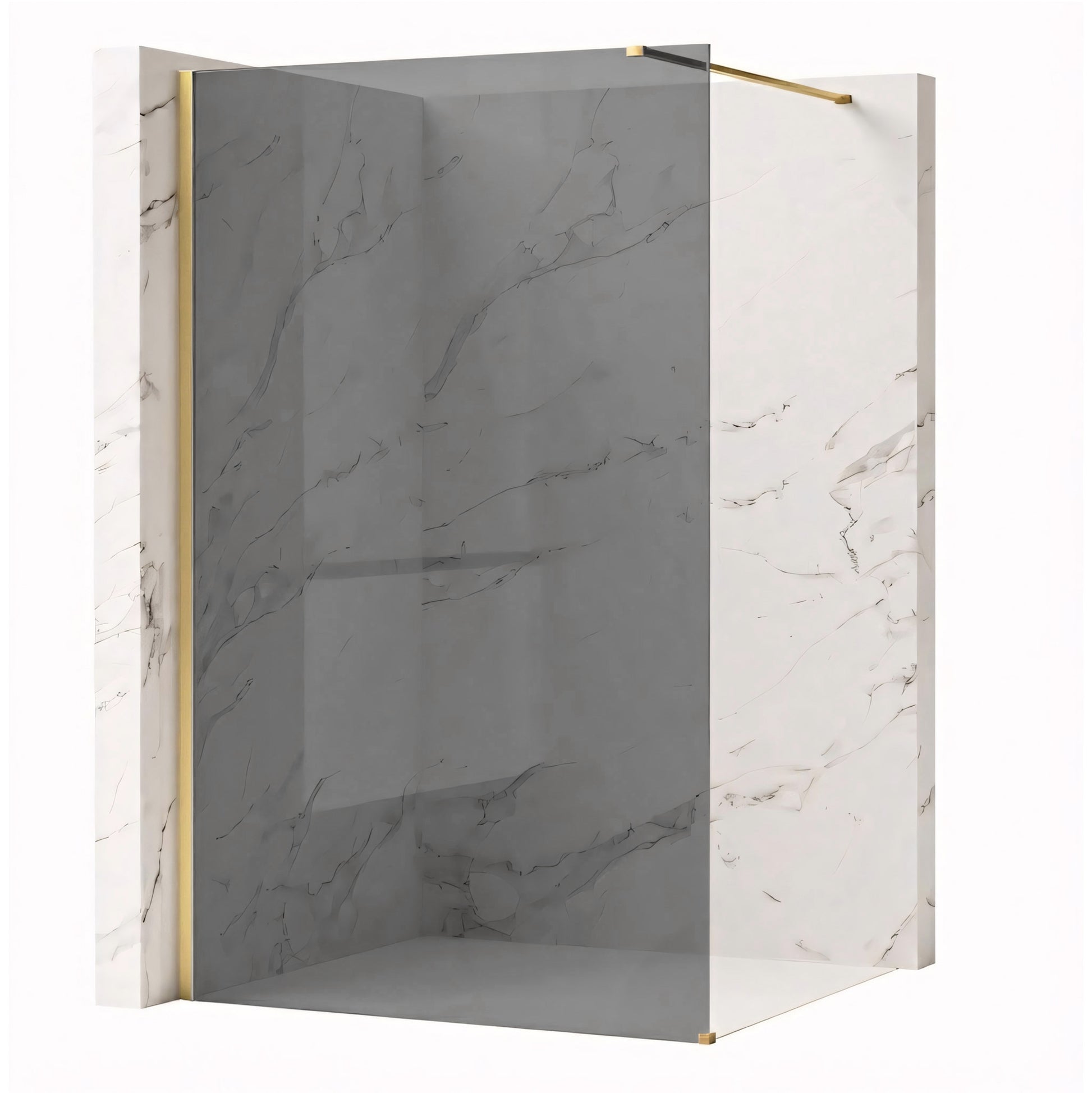 Paravan de dus Rea Flexi Grey / Brush Gold 80  1