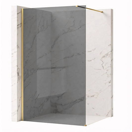 Paravan de dus Rea Flexi Grey / Brush Gold 80  1