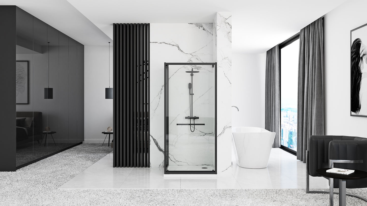 Cabina de dus Rea Space In Black 80x100 cu cadita Savoy black 5