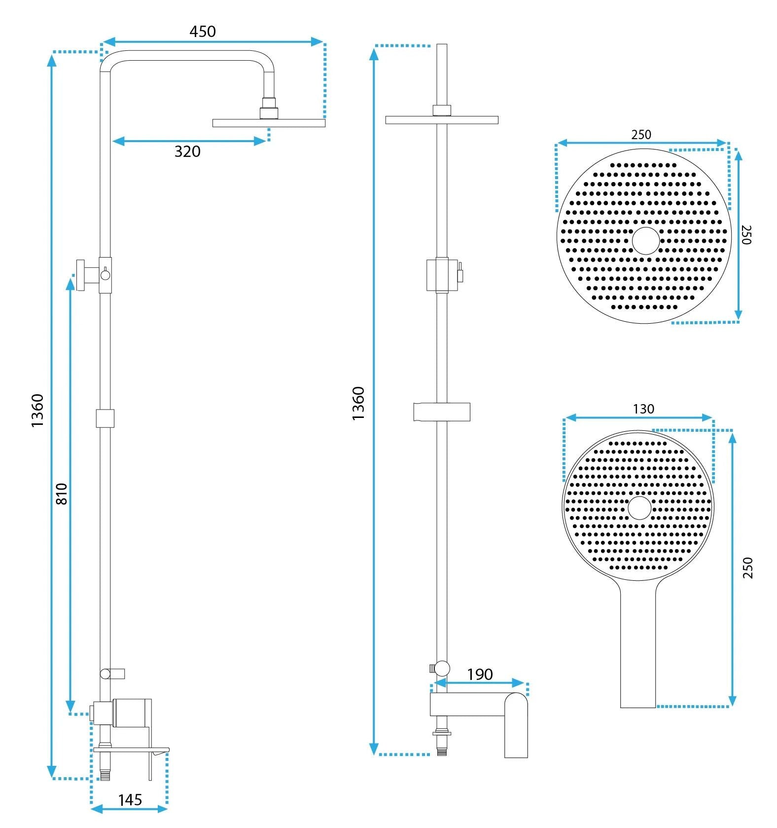Set dus REA Veneta Chrome 6