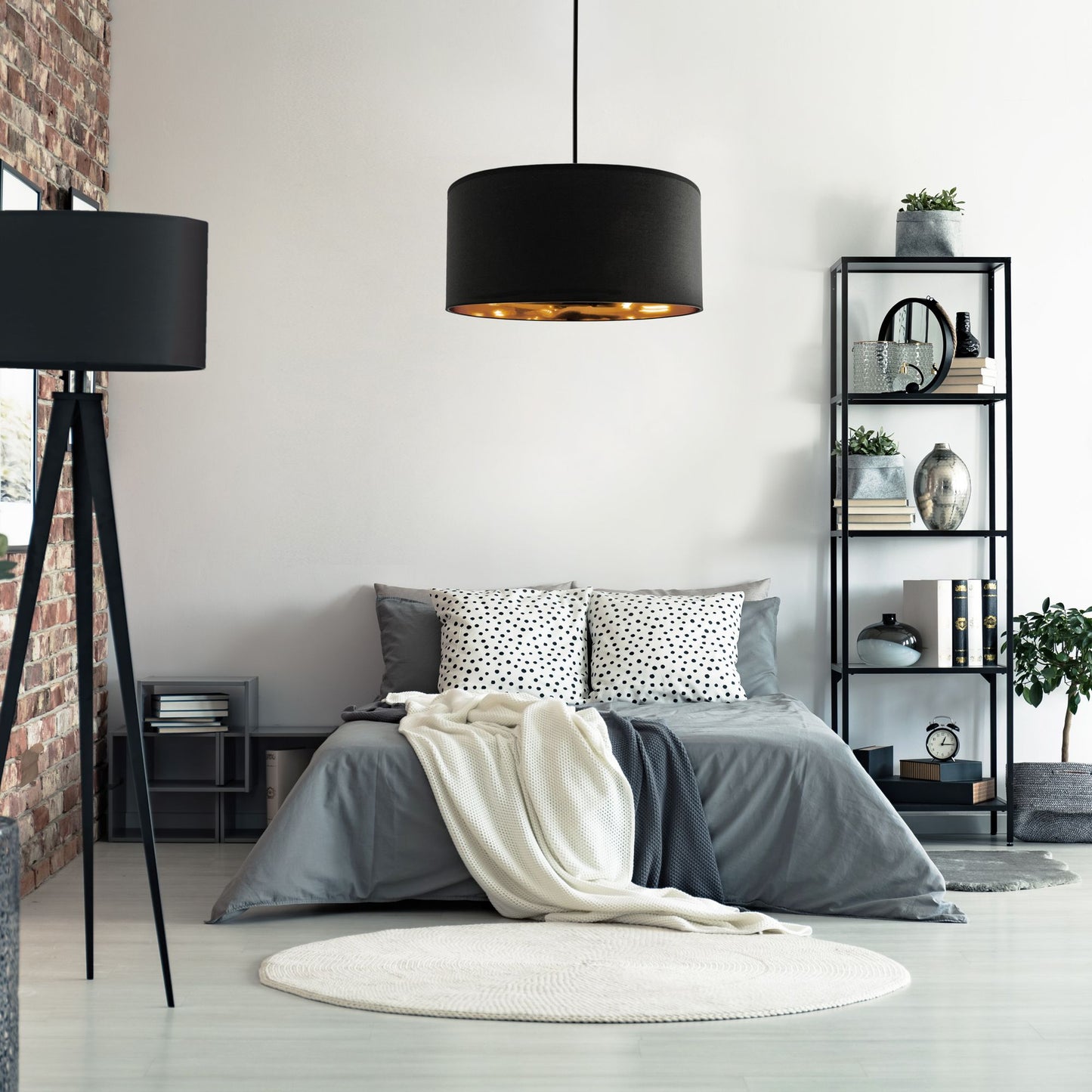Lampă suspendată Negru Auriu 40cm APP620-1CP 5