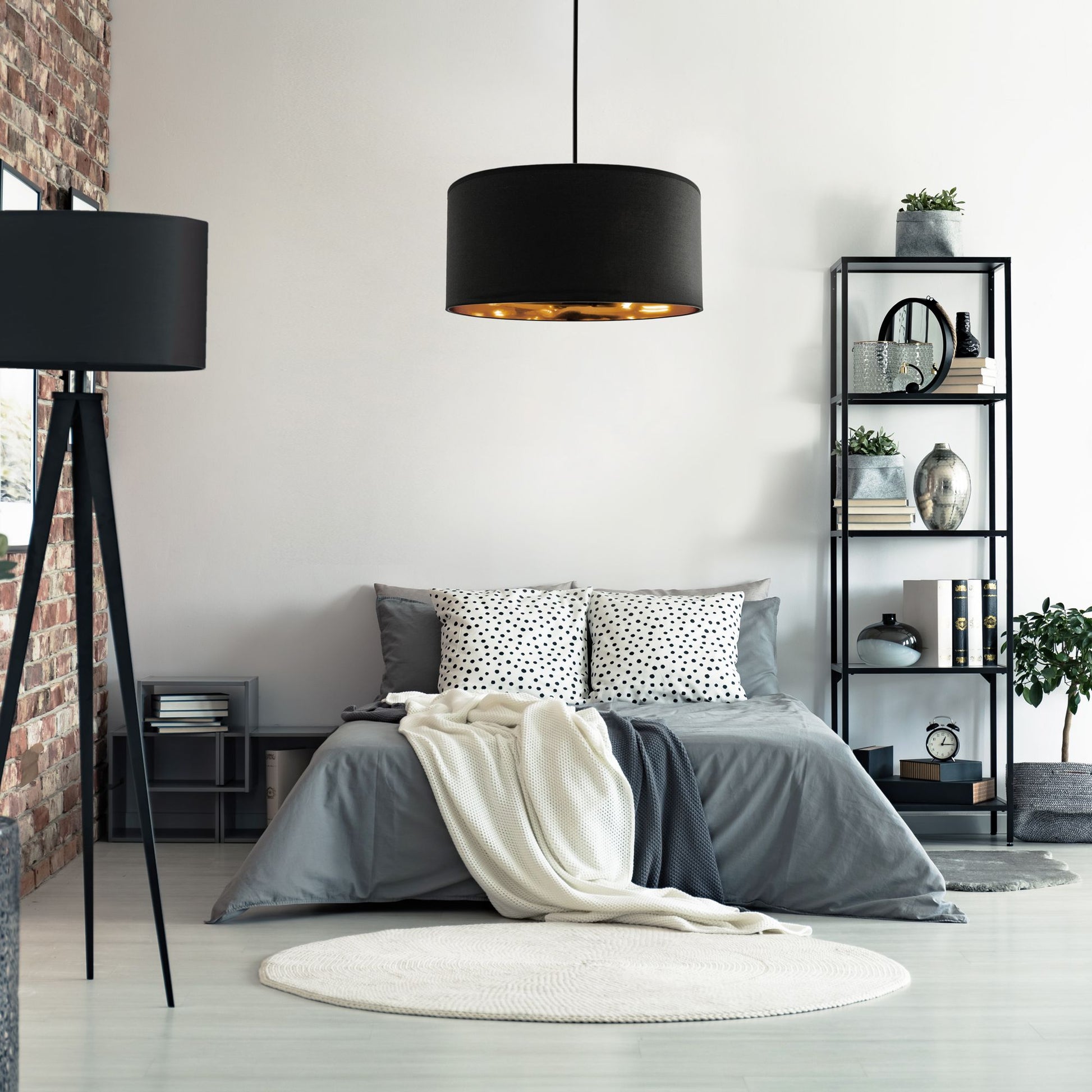 Lampă suspendată Negru Auriu 40cm APP620-1CP 5