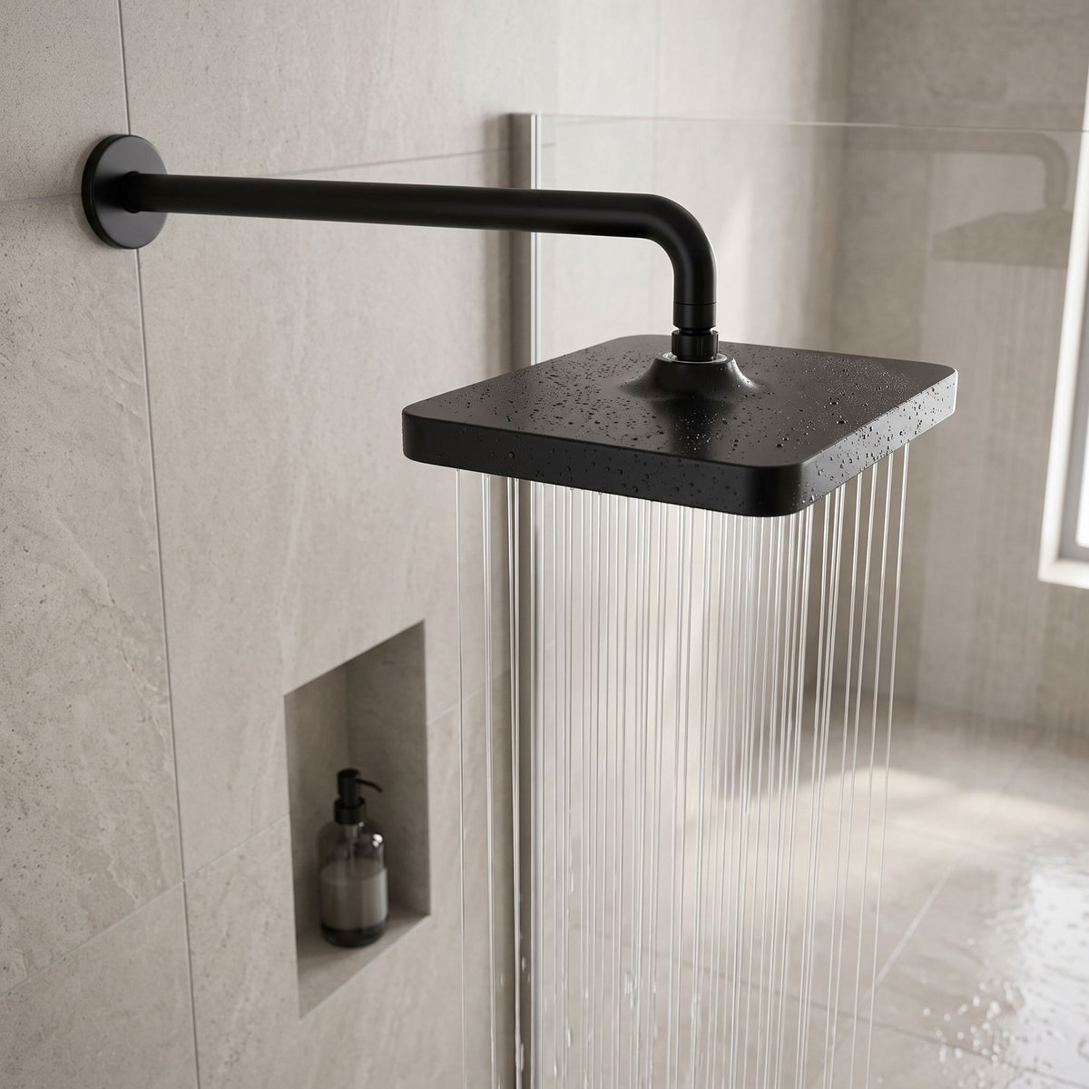 Pălărie De Duș Dreptunghiulară REA JS-032 Black 8