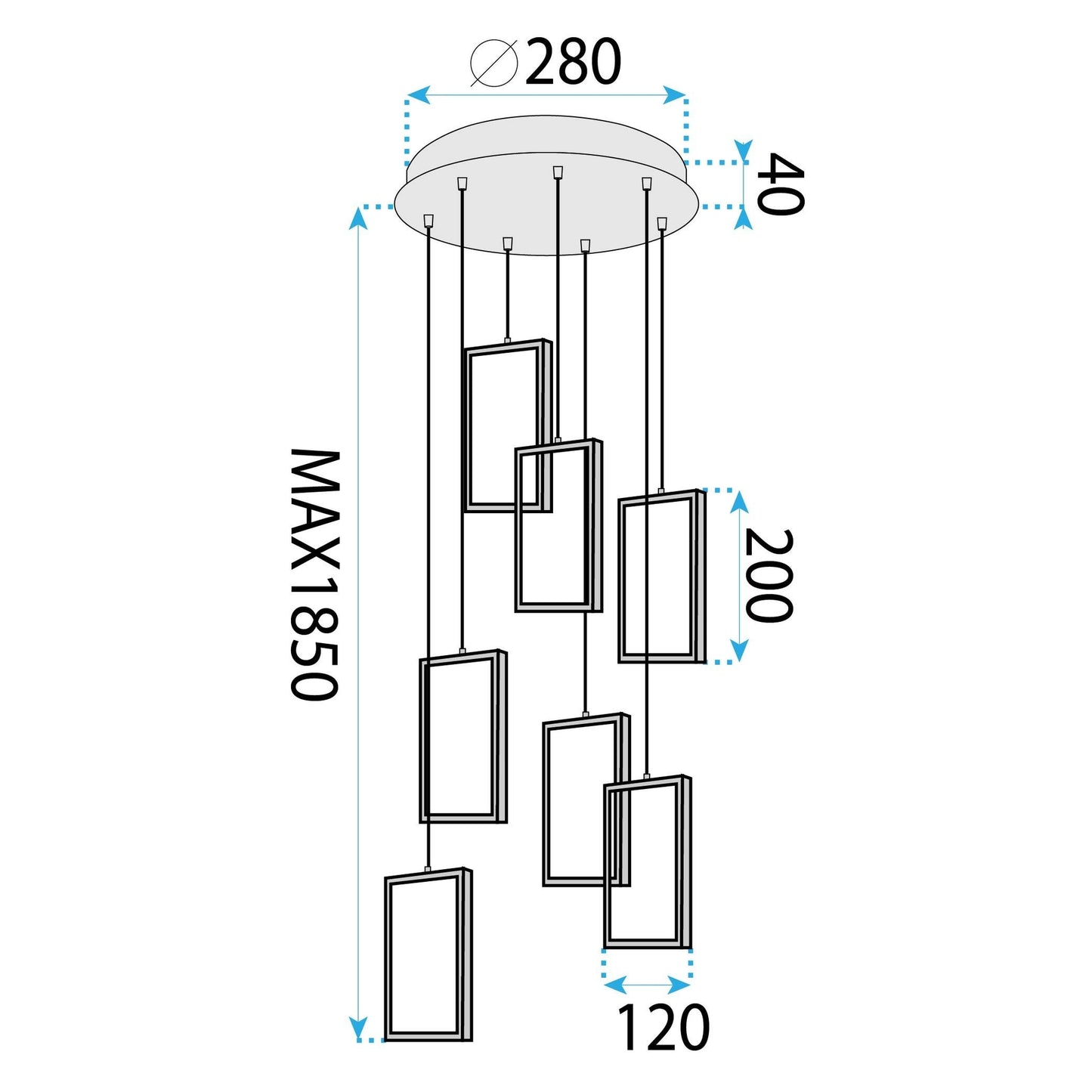 Lampa Led Lhj089-7cp Black  6