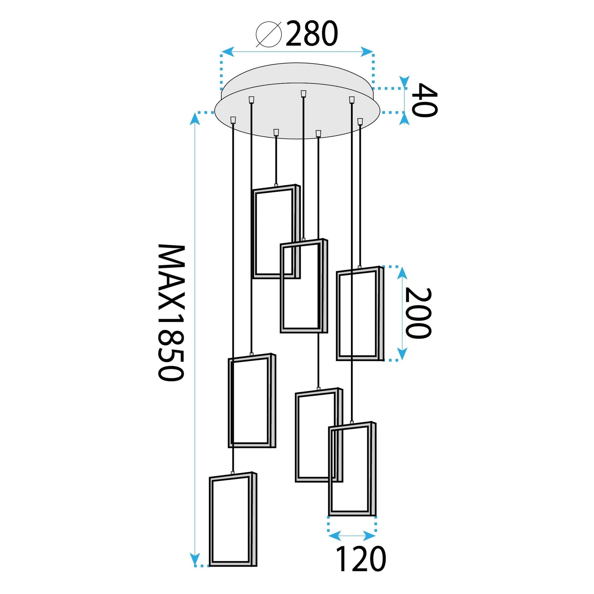 Lampa Led Lhj089-7cp Black  6