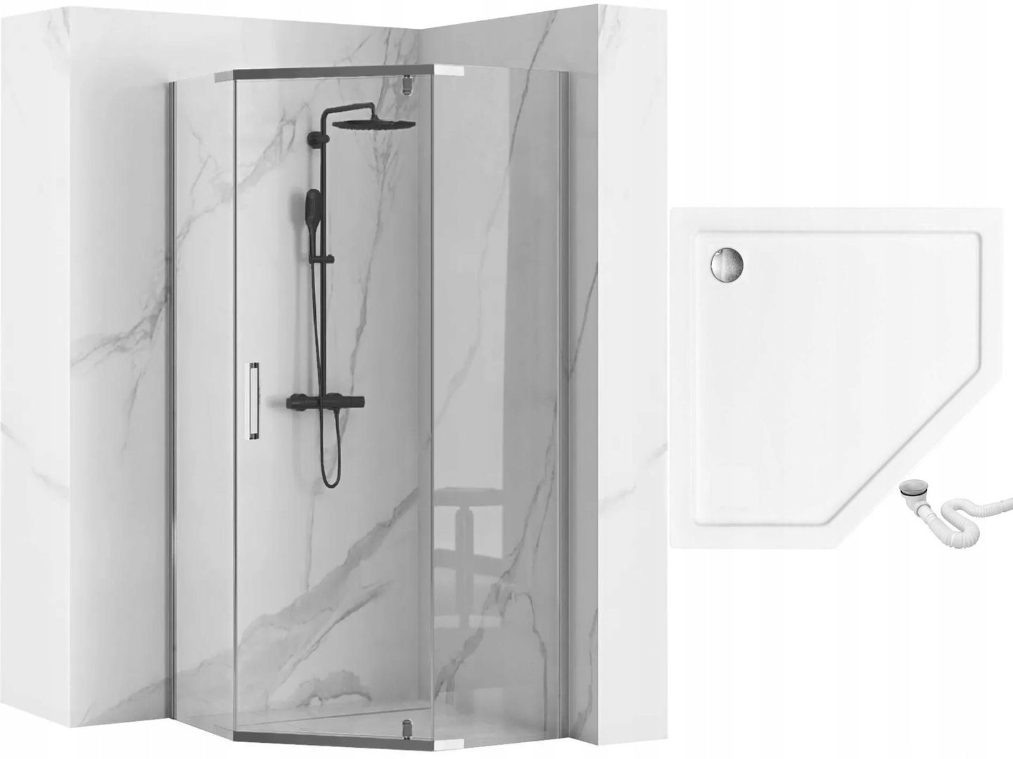 Cabina de dus AXIN Chrom  90x90 fara cadita 8