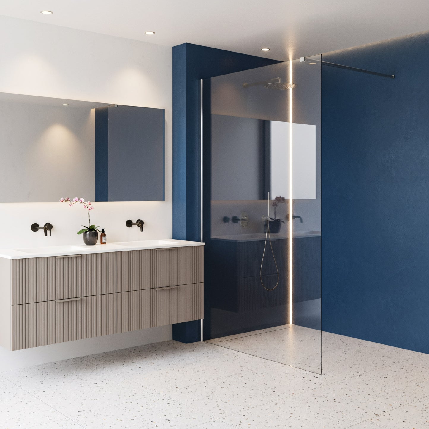 Paravan De Dus Rea Flexi Transparent / Chrome 130  7