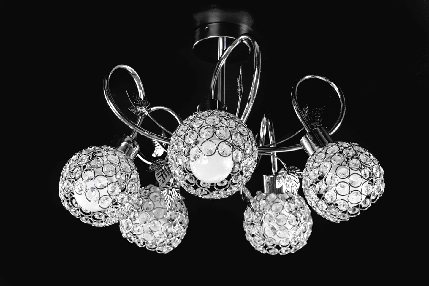 Candelabru cu lampă de cristal cu frunze metalice APP636-5C  3