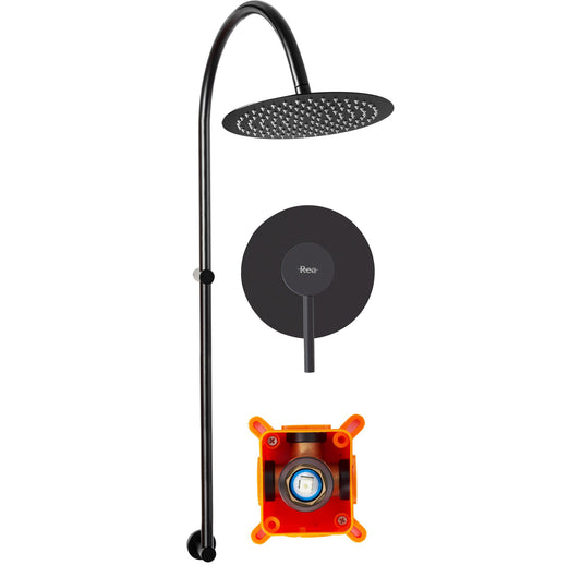 Set pentru dus Lugano Black Rea incastrabil +BOX 1