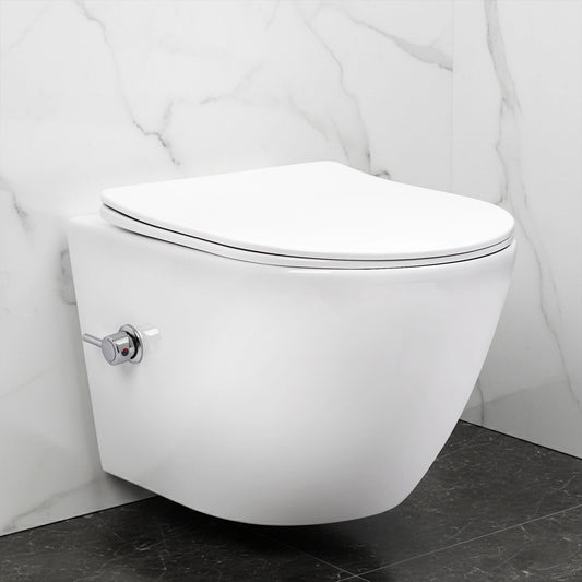 Vas WC suspendabil REA Carlo Lux Rimless cu funcție bideu  1