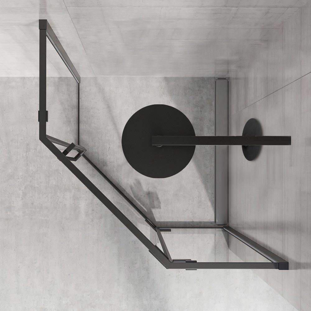Cabina de dus DIAMOND BLACK MAT 80x80 cm fara cadita 4
