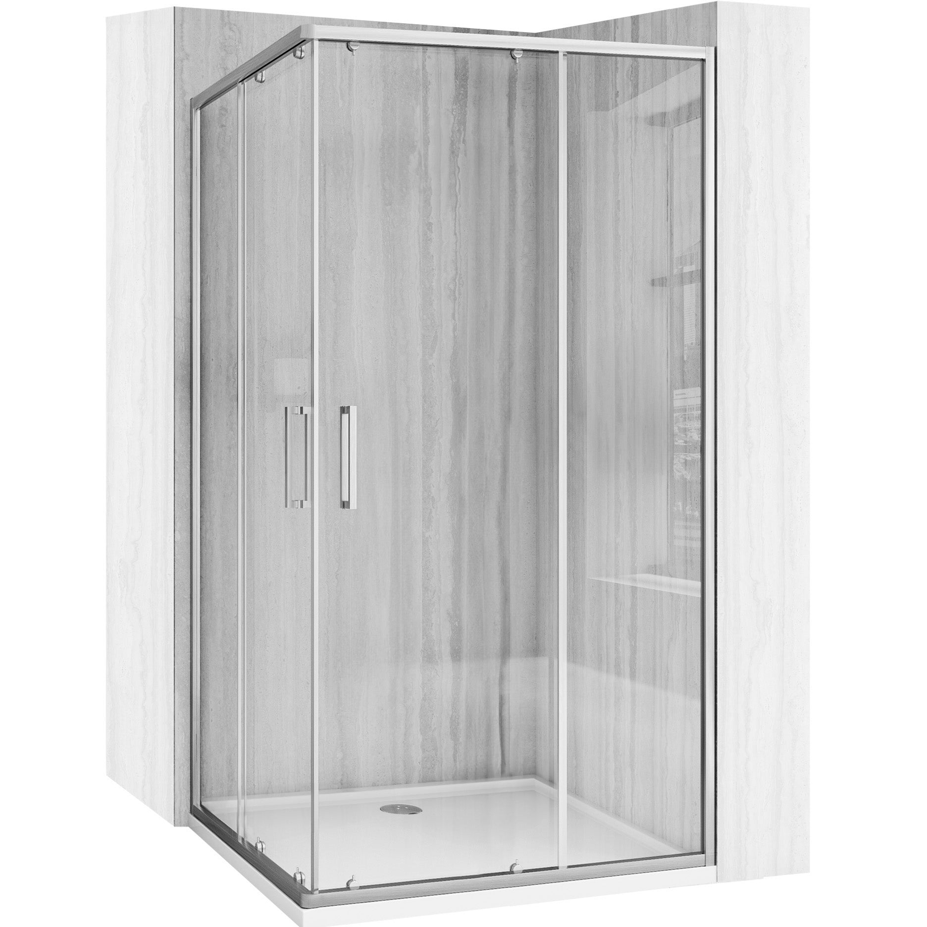Cabină De Duș Rea City 80x100 Cm Nickel Brush fara cadita 2