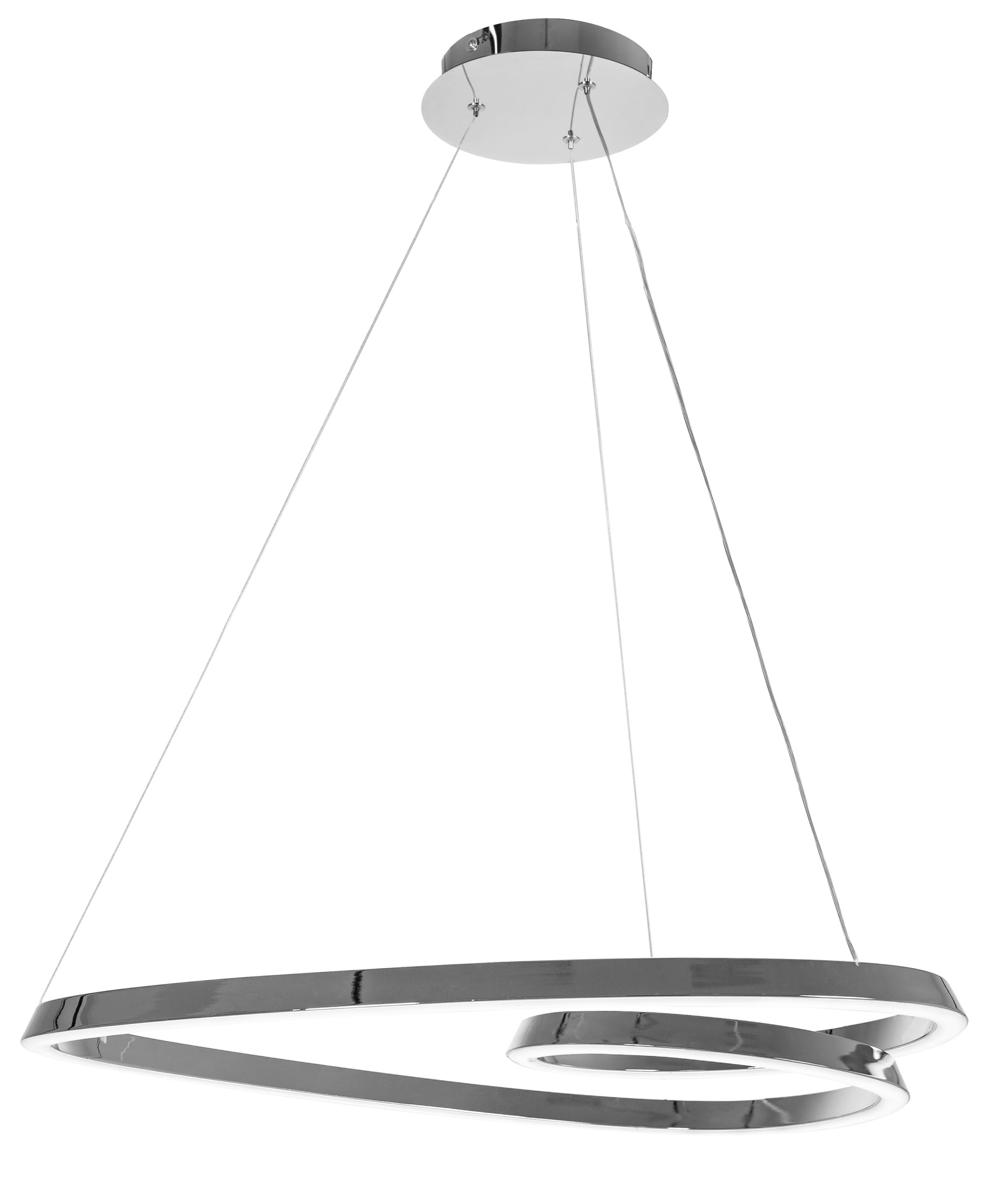 Lampă Suspendată De Tavan Led Modern + Telecomandă App7798-cp Chrome  2