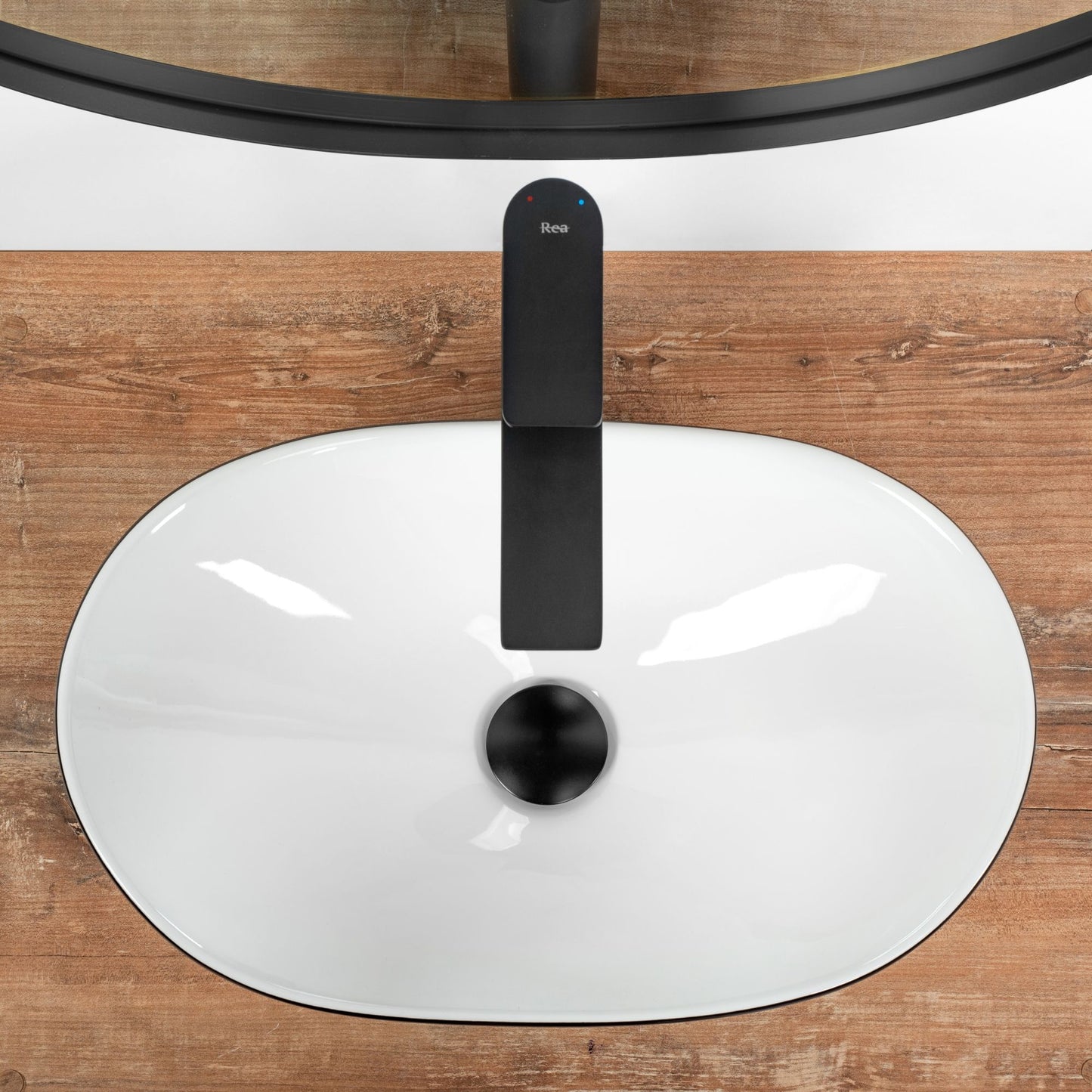 Lavoar pentru blat REA Royal Mini Black White 4