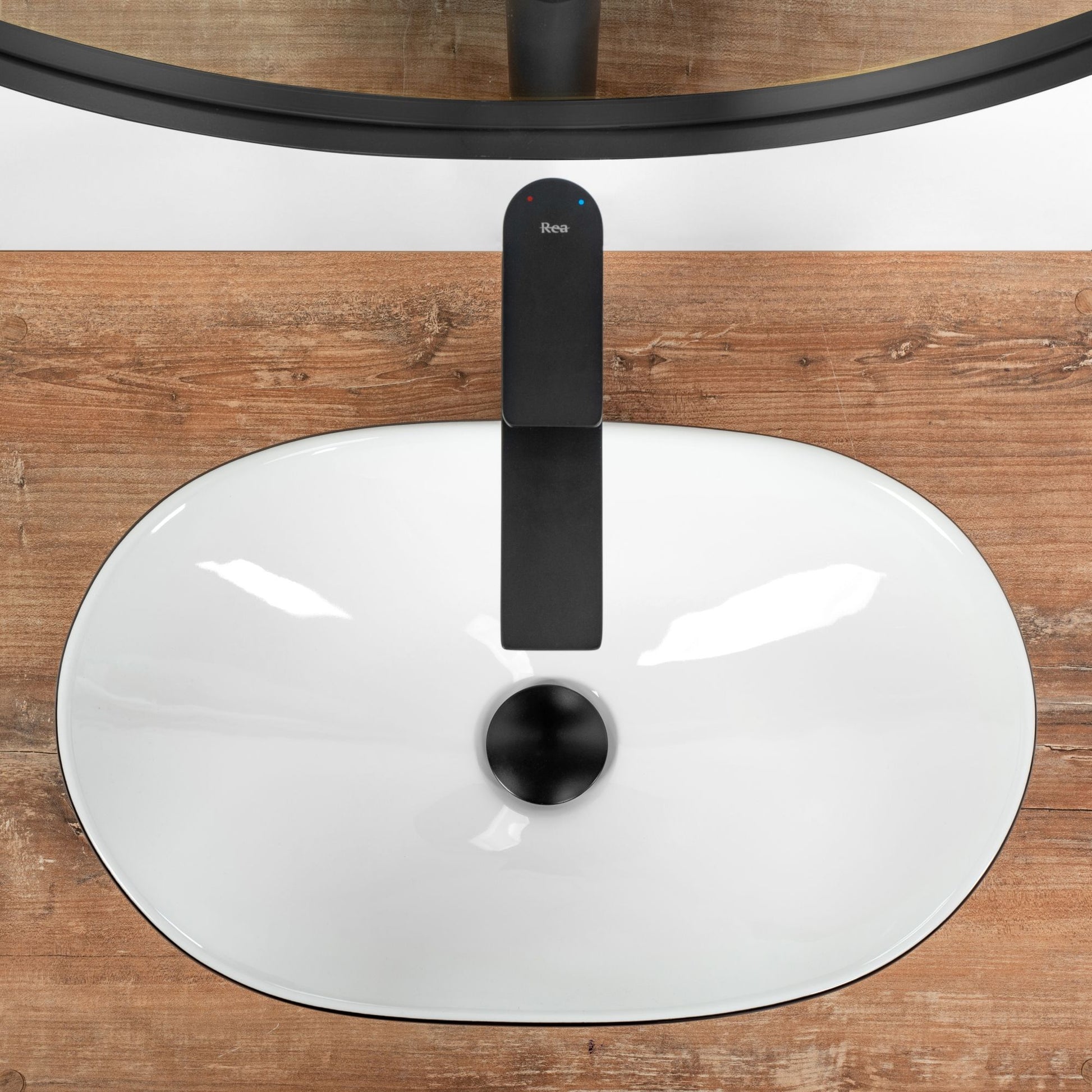 Lavoar pentru blat REA Royal Mini Black White 4