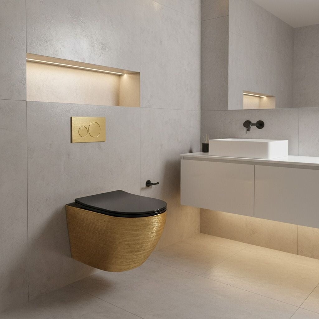 Vas Wc Rea Carlo Mini Tornado Black Brush Gold  9