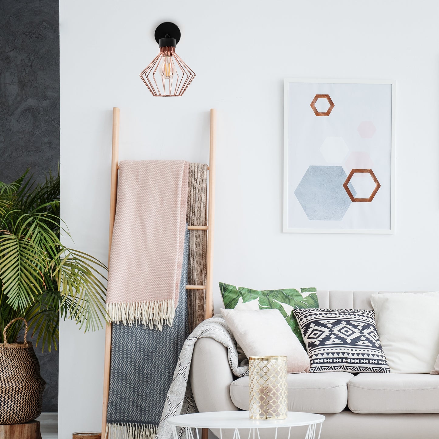 Aplica De Perete Metal Mansardă Roz Negru APP534-1W  6