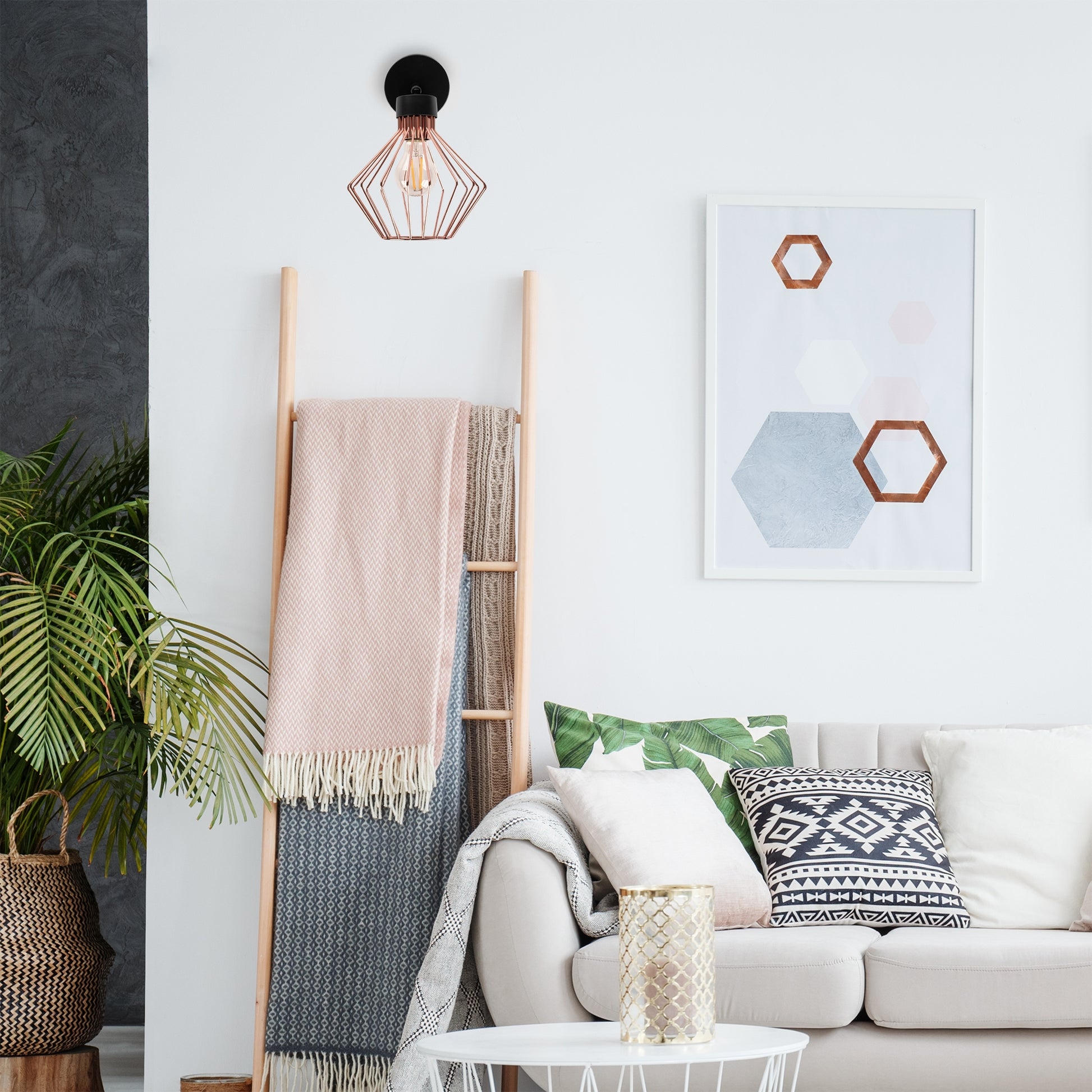 Aplica De Perete Metal Mansardă Roz Negru APP534-1W  6