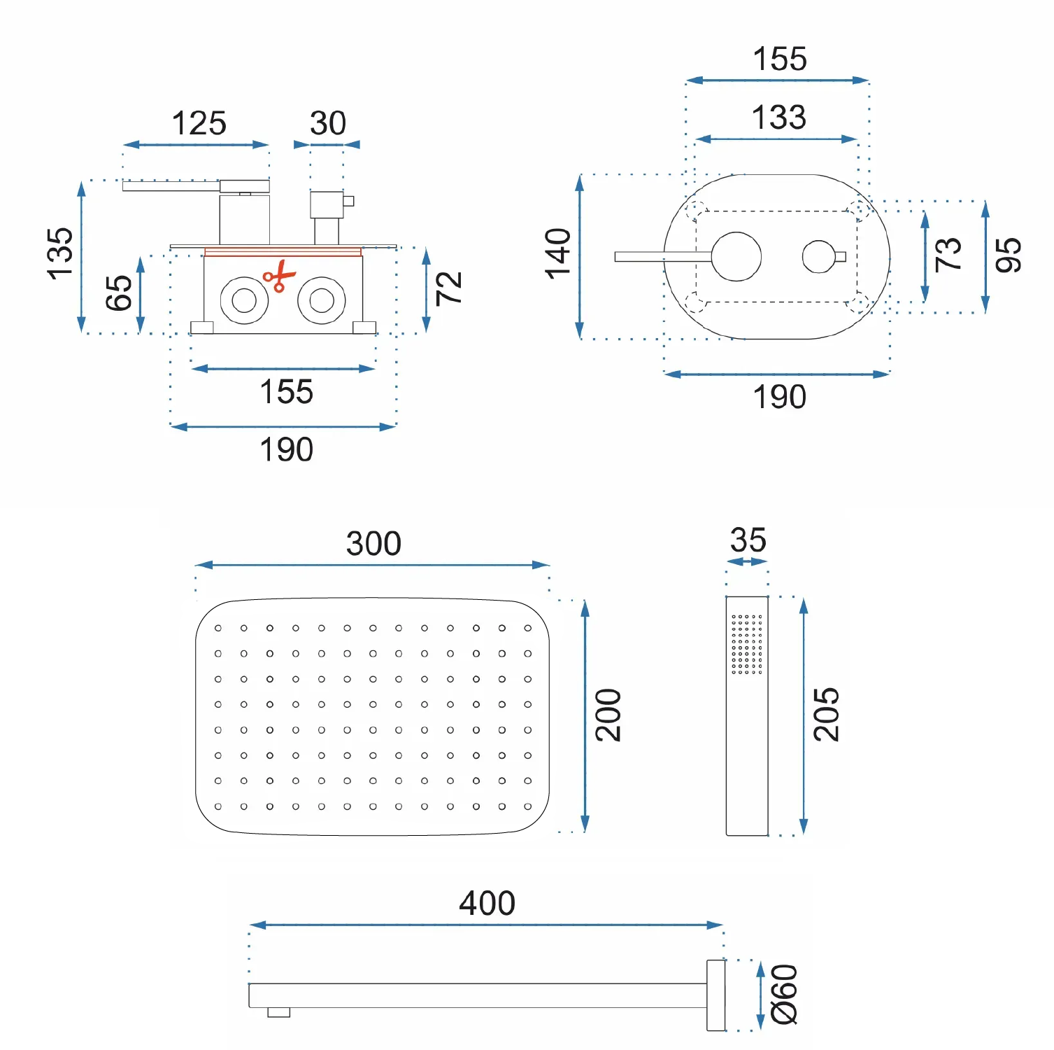 Set de dus REA OVAL Auriu BOX 9