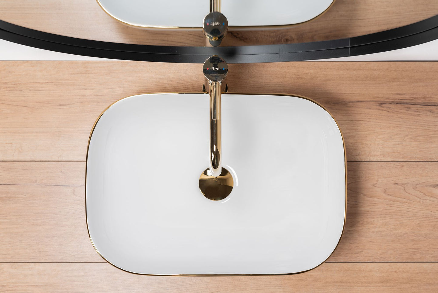 Lavoar pentru blat Rea Belinda Auriu Gold Edge 5