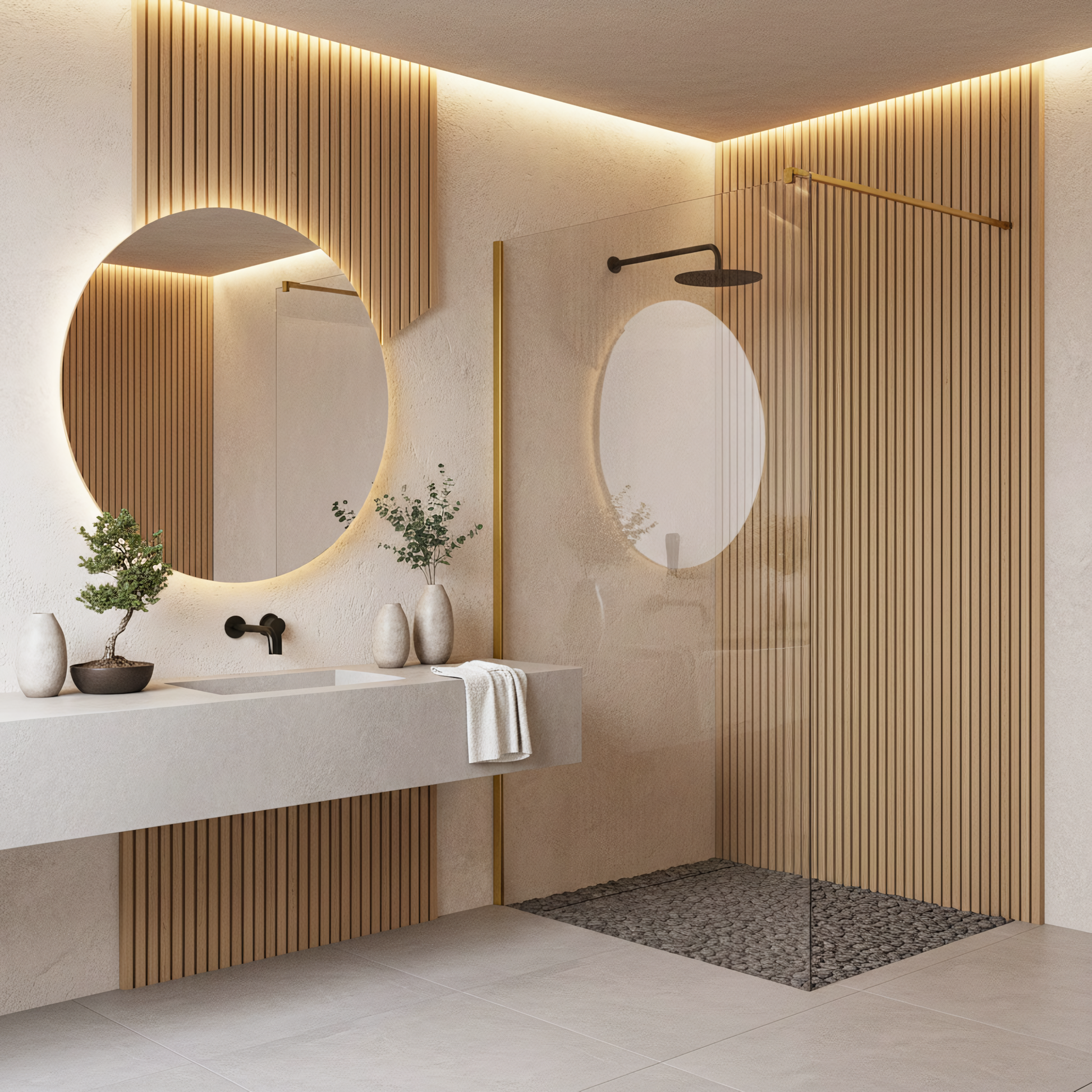Paravan de dus Rea Flexi Transparent / Brush Gold 70  6