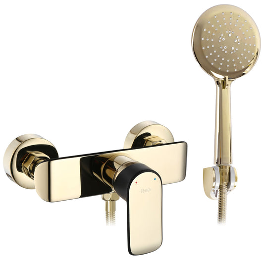 Baterie de duș REA Bloom Black Gold  1