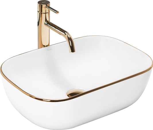 Lavoar pentru blat Rea Belinda Auriu Gold Edge 1