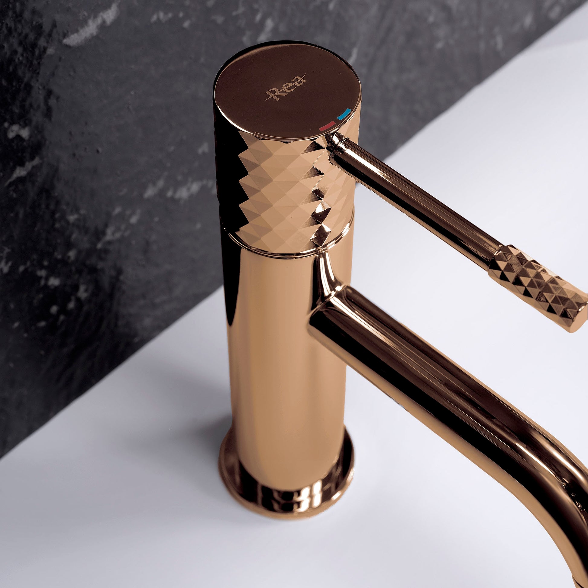 Baterie Pentru Lavoar Rea Lungo Diamond Copper  2