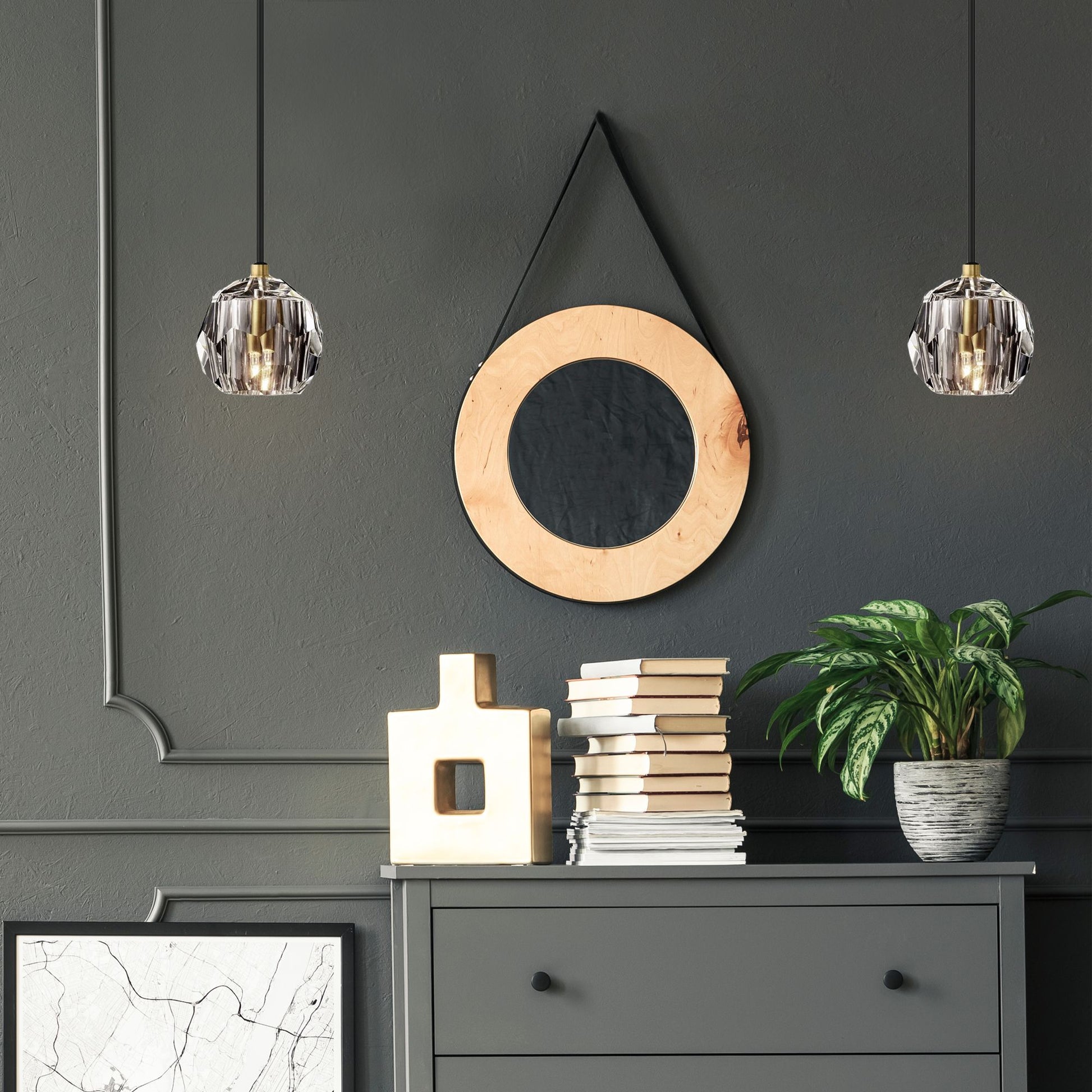 Lampă de tavan din cristal neagra APP586-1CP  7