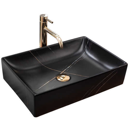 Lavoar pe blat Rea Inga Black Marble Mat 1