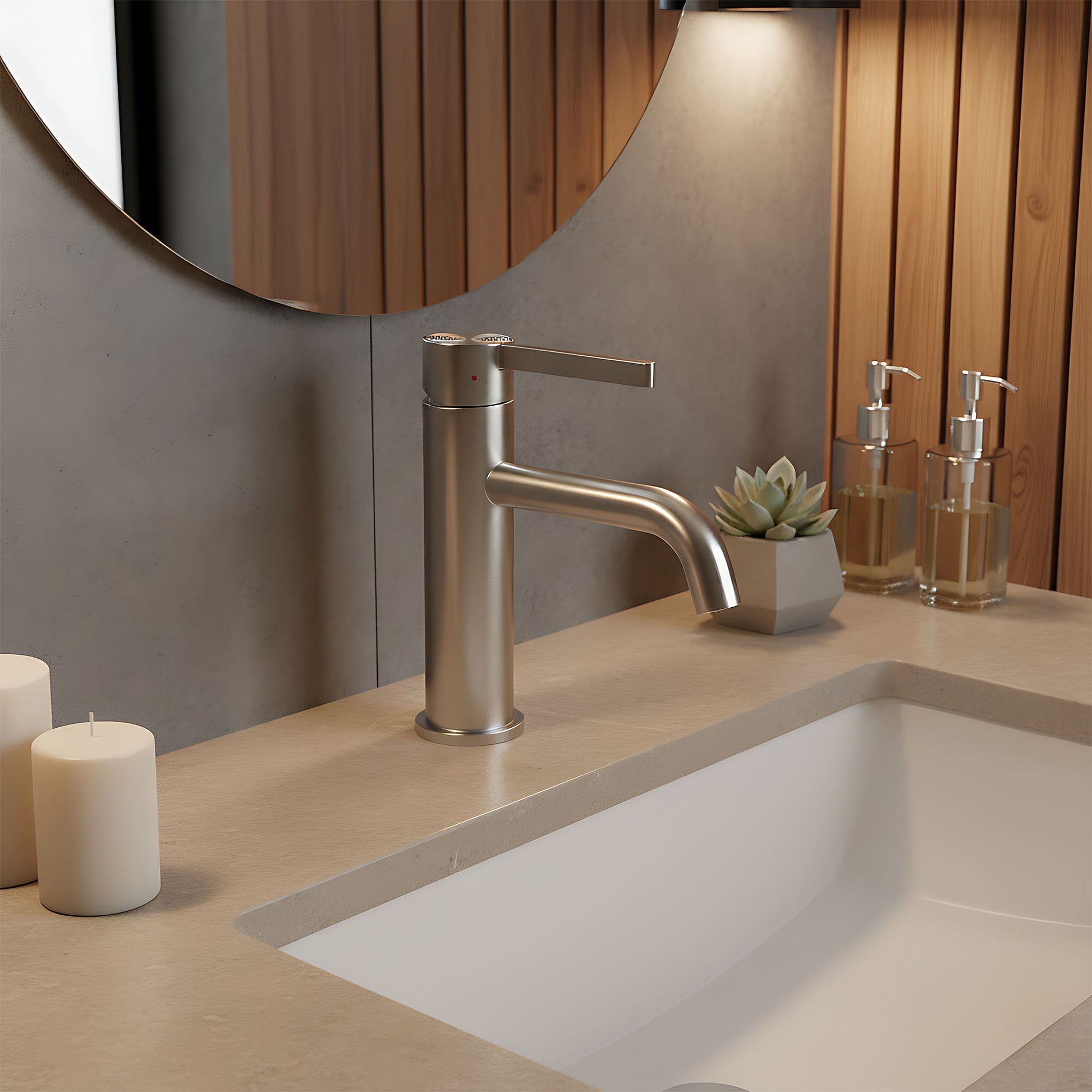 Baterie Pentru Baie Rea Foster Nickel Brush Low  6