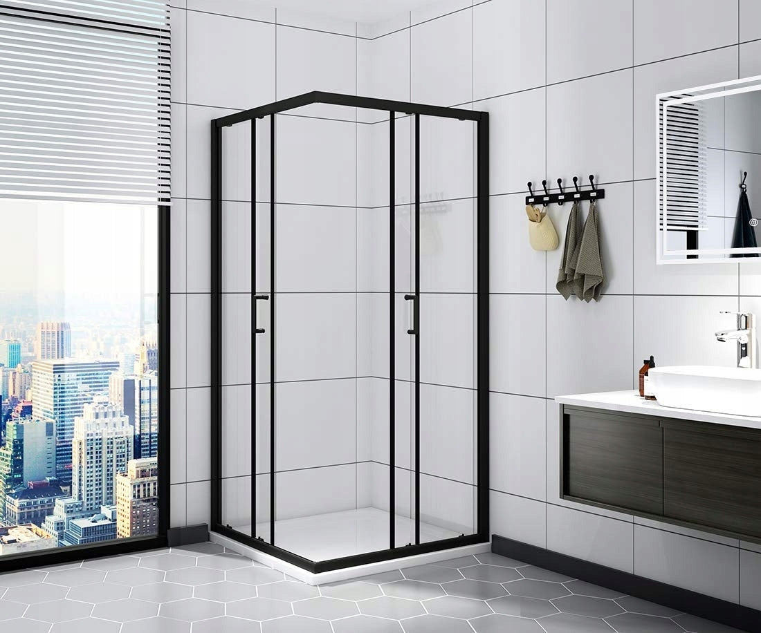 Cabina de dus Rea Vito Black Mat 80x80  4