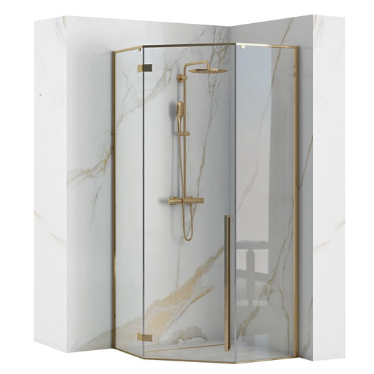 Cabina de dus DIAMOND GOLD  90x90 cm cu cadita Diamond negru 1