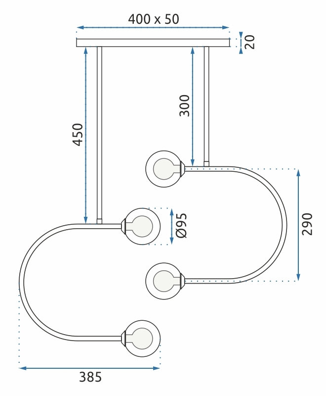 Lampă Suspendată Bile De Sticlă Aurie APP639-4CP  7