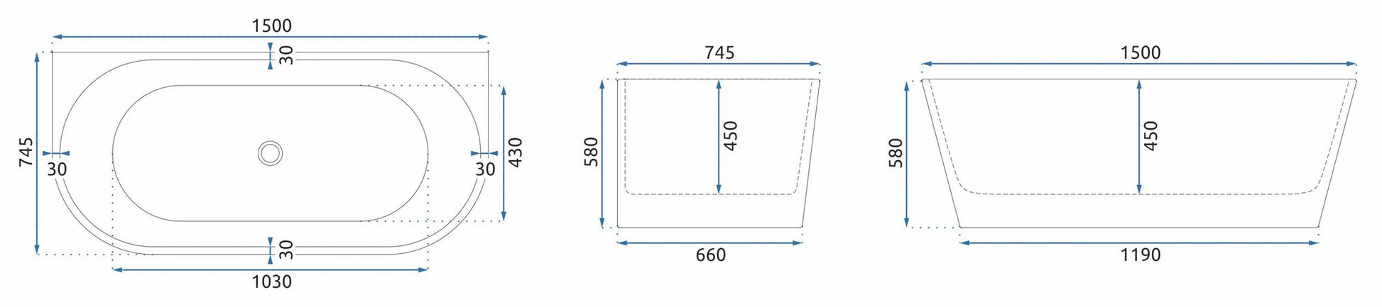Cada din acril OLIMPIA 150cm  7