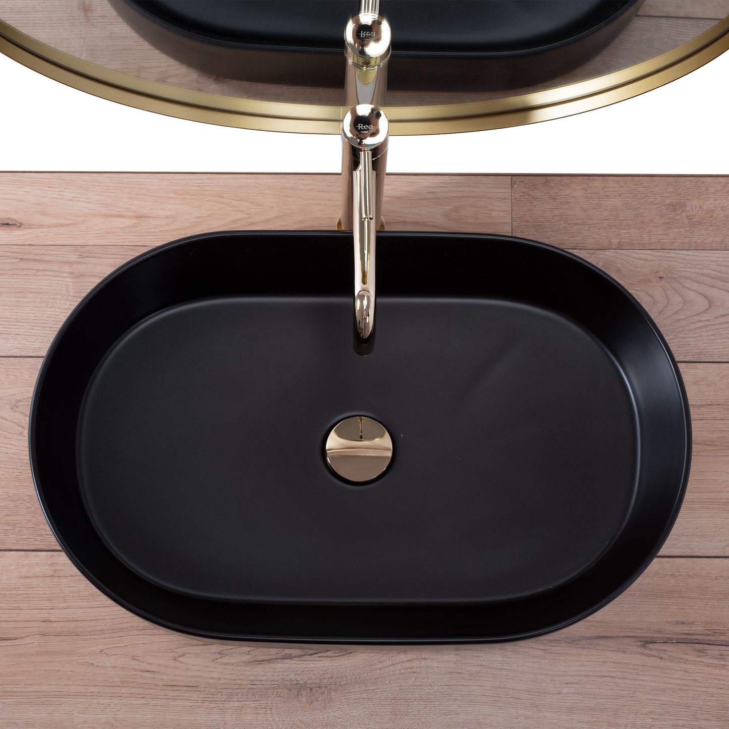 Lavoar ceramic pentru blat Rea Nadia Black Matt 4