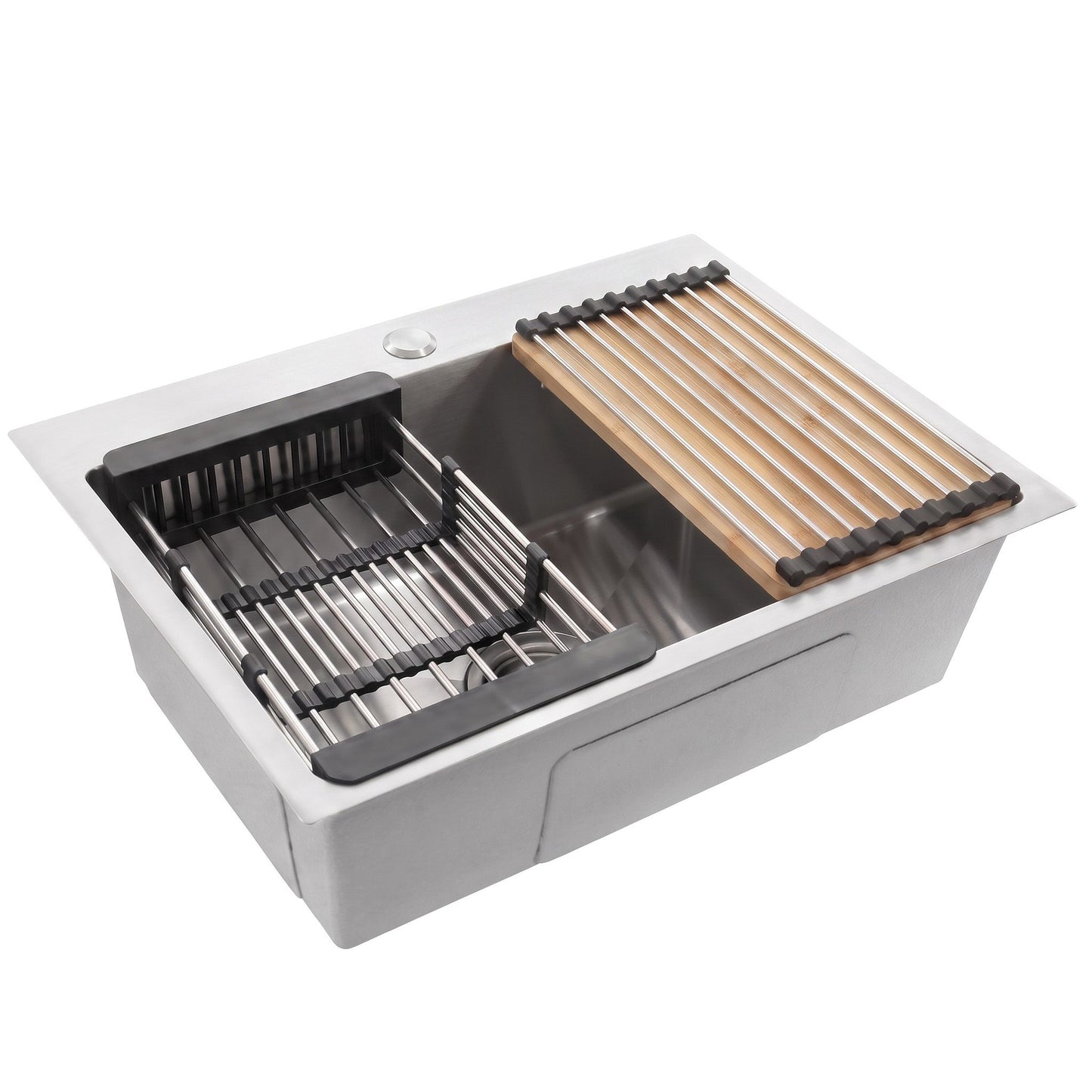 Chiuvetă Din Oțel Cu Set De Accesorii 3 Buc. REA Liam Brush Nickel Accesorii Bej 10