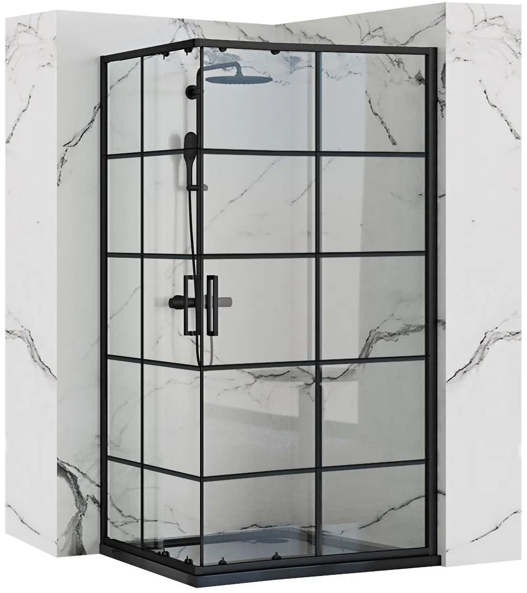 Cabina de dus Rea Concept Black 80x100 fara cadita 1