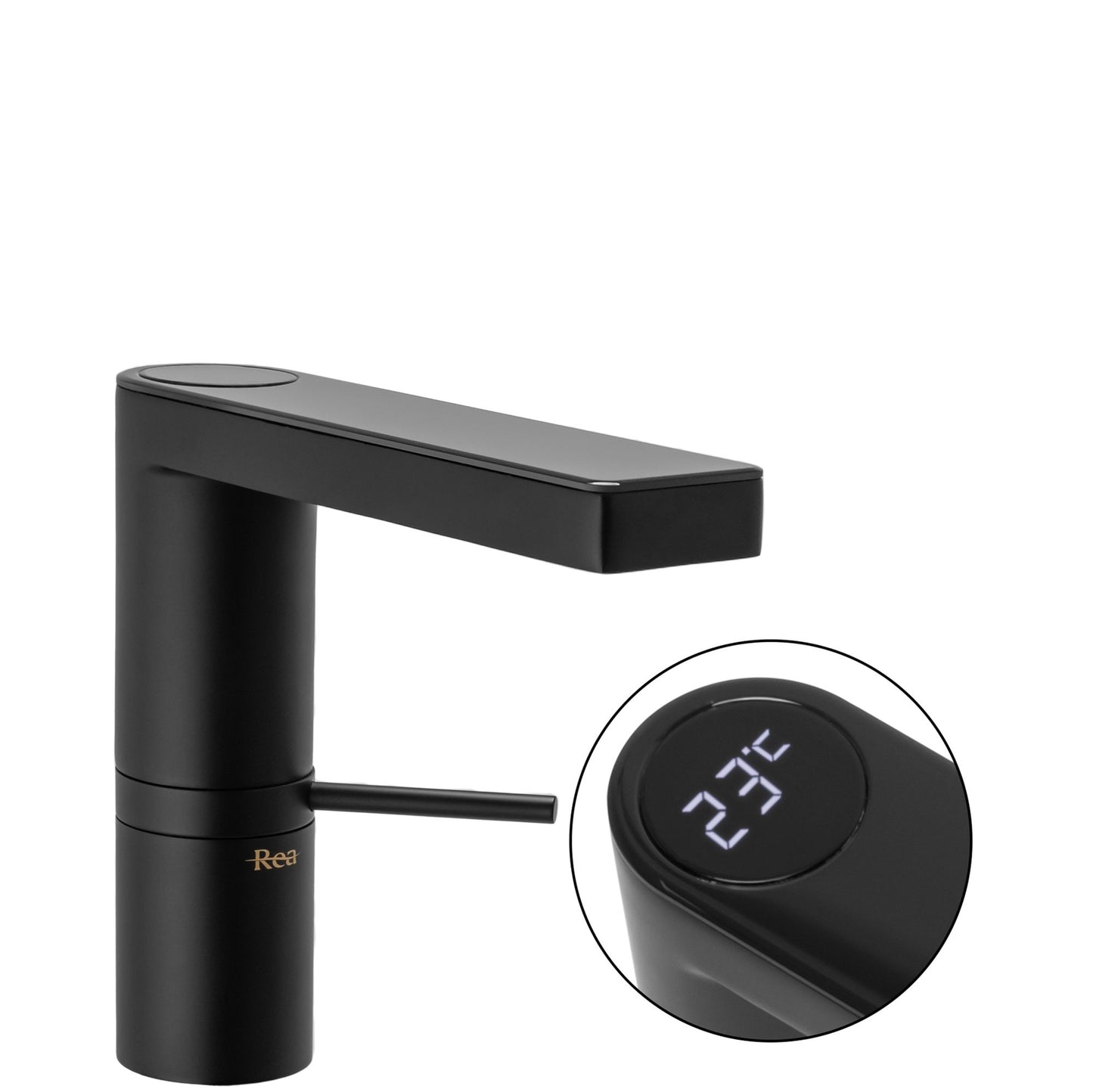 Baterie pentru baie Rea Amar LCD Black low  1
