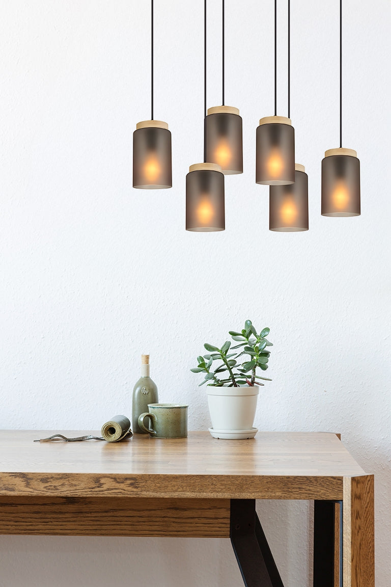 Lampă Suspendată APP1813-6CP Frosted Grey  3
