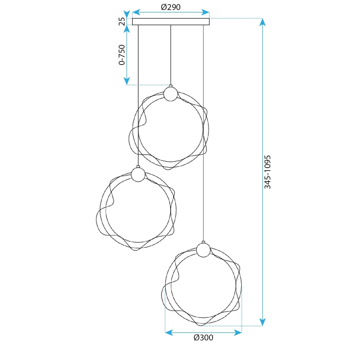 Lampa Led G012-3cpr Gold  7
