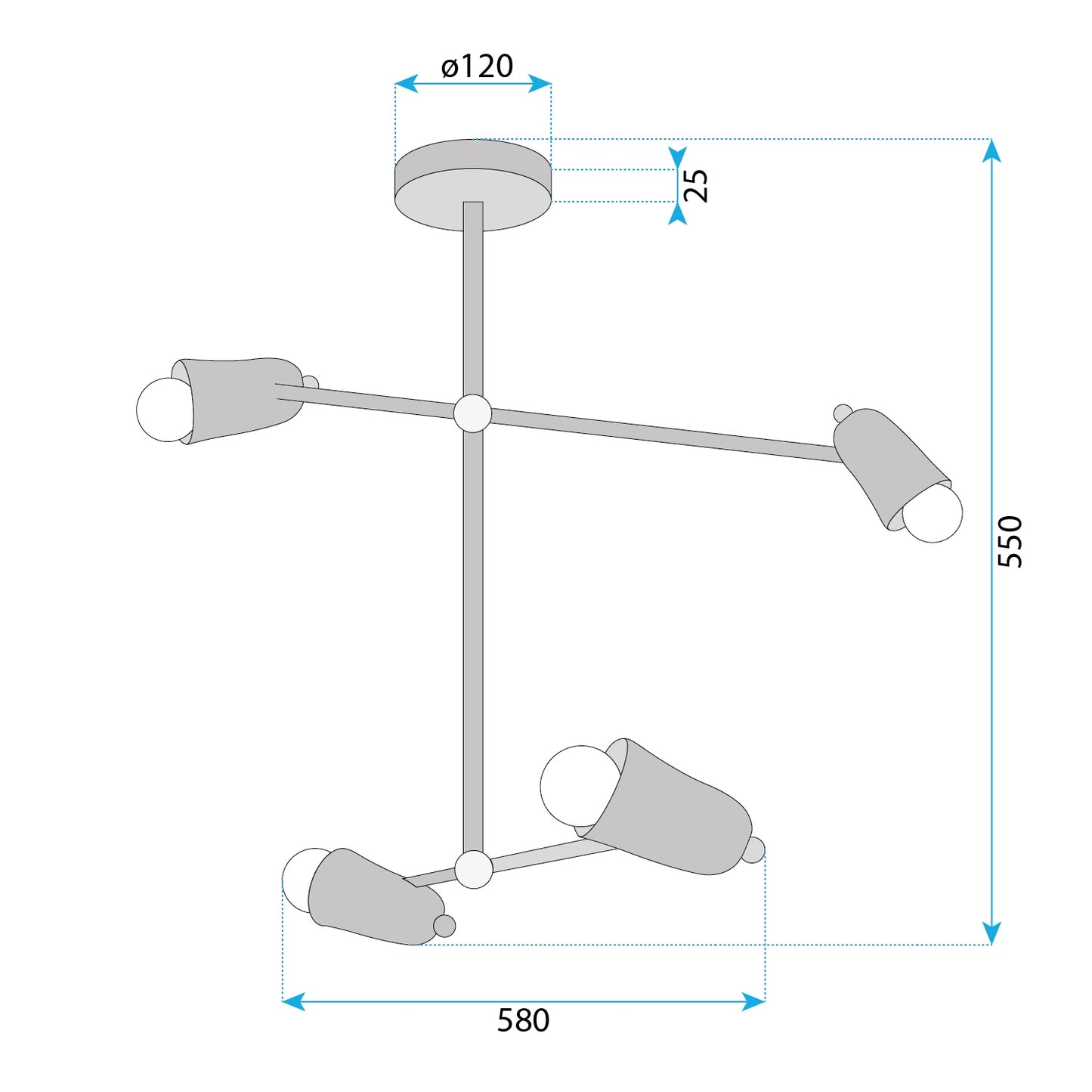 Lampa APP1708-4CP Black + Gold  15