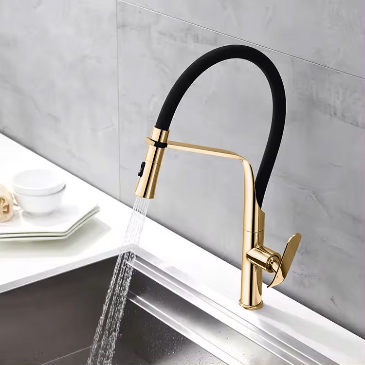 Baterie de bucătărie Rea Castor Auriu gold 2 moduri de curgere  6