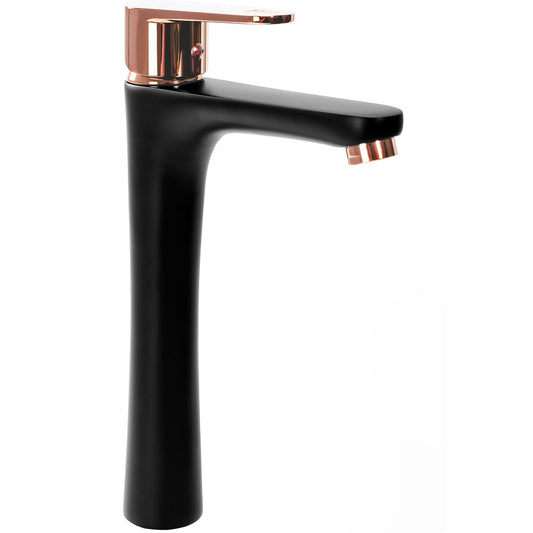 Baterie pentru lavoar REA MILD Negru Auriu Roz Inalta  1