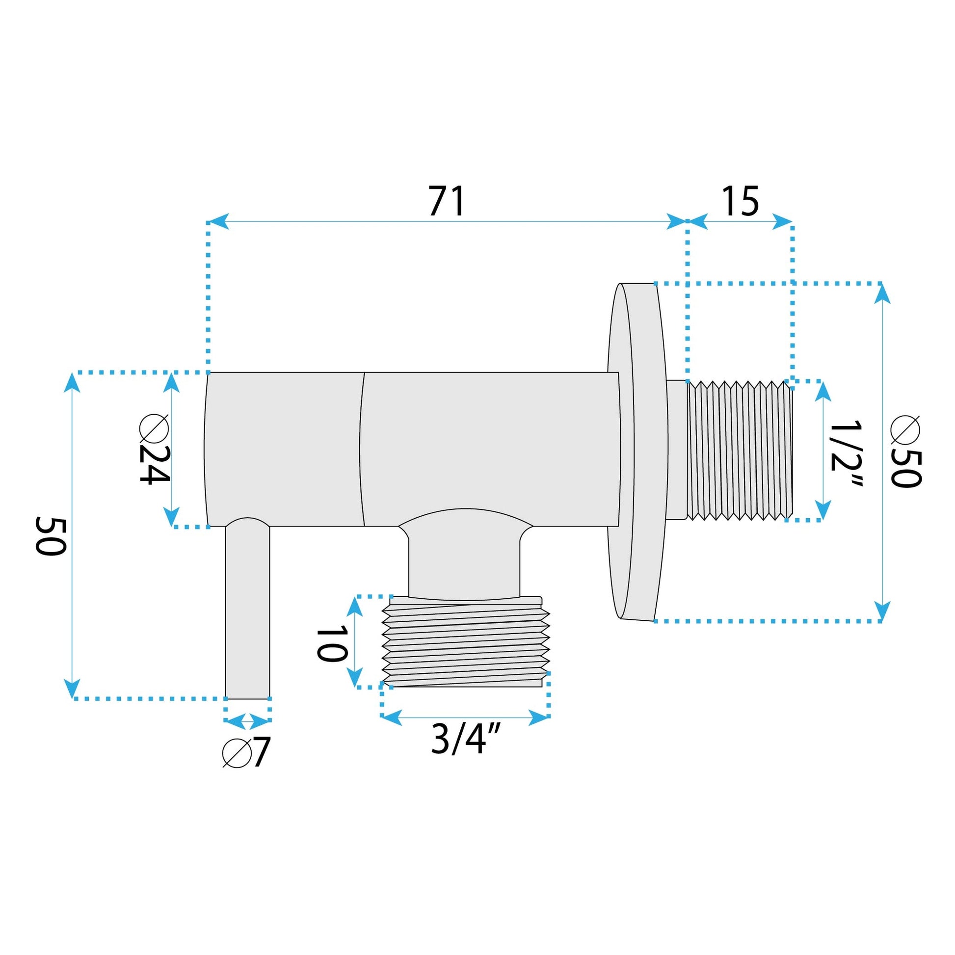 Robinet colțar 1/2" x 3/4" Black  7
