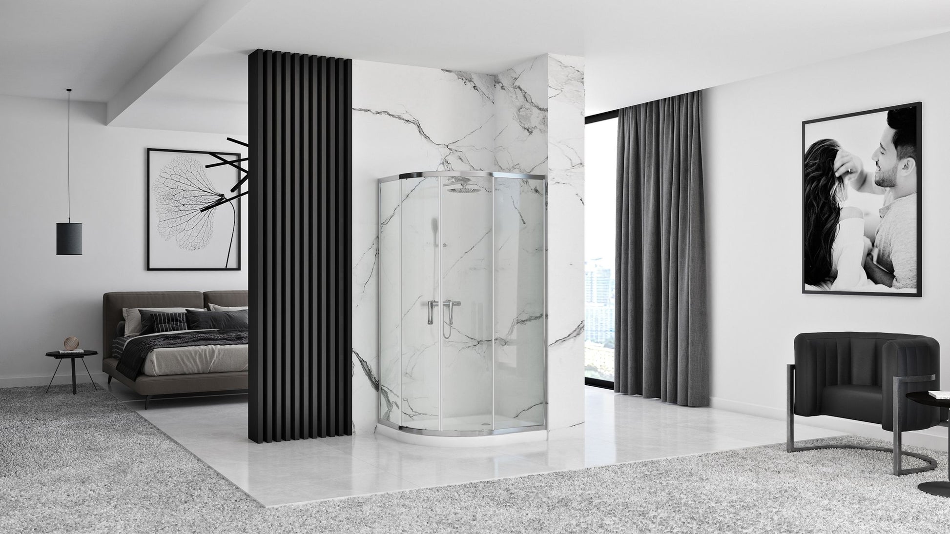 Cabina dus REA Look Chrome 80x80 Cu cădiță de duș Look albă 8