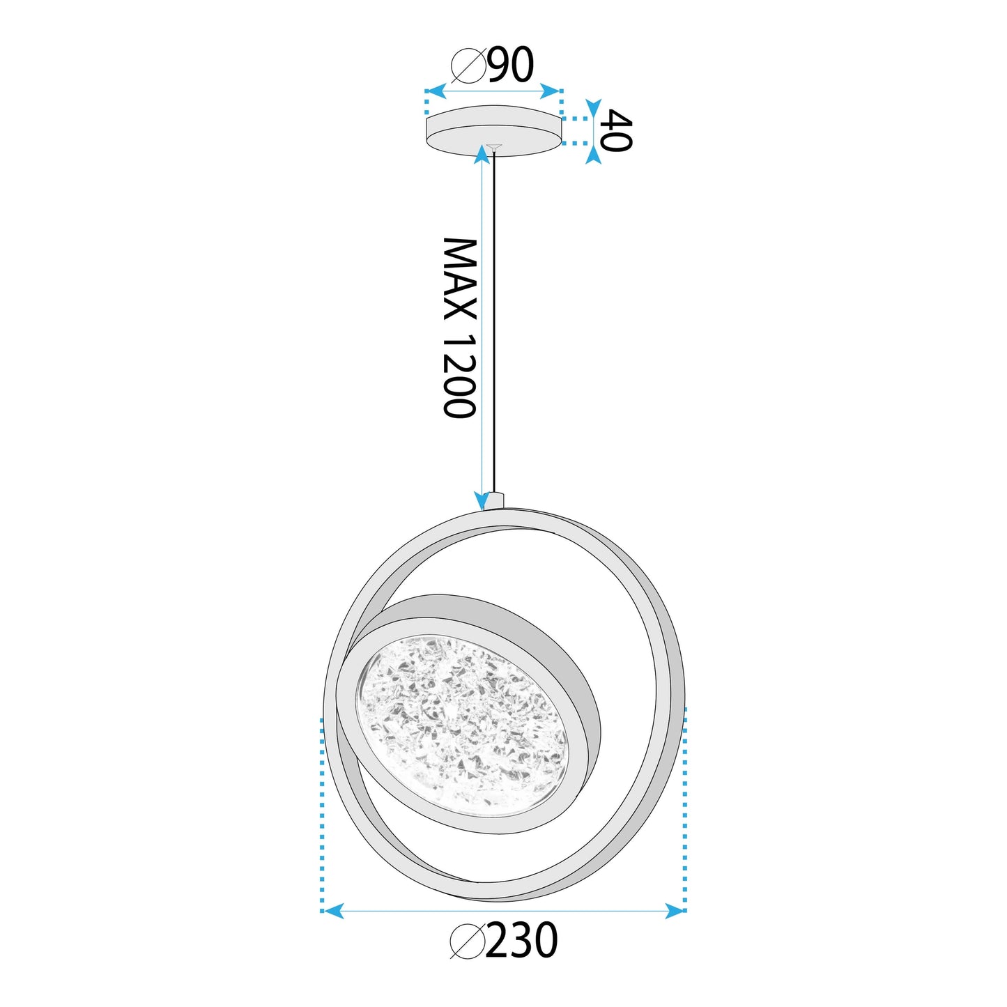 Lustră Cu Cristale Suspendată Lhj106-1cp Light Rose Gold  7