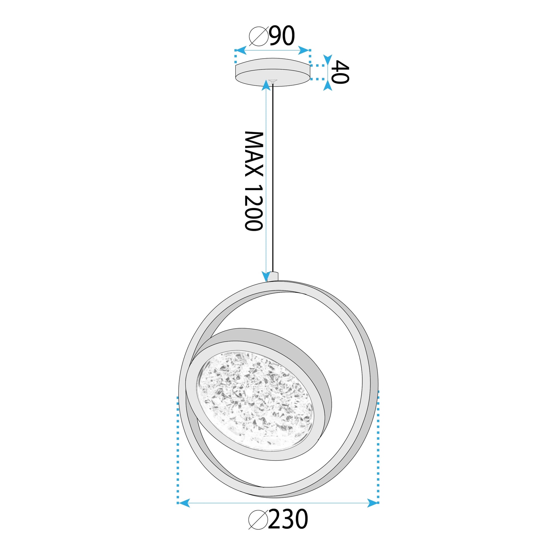 Lustră Cu Cristale Suspendată Lhj106-1cp Light Rose Gold  7